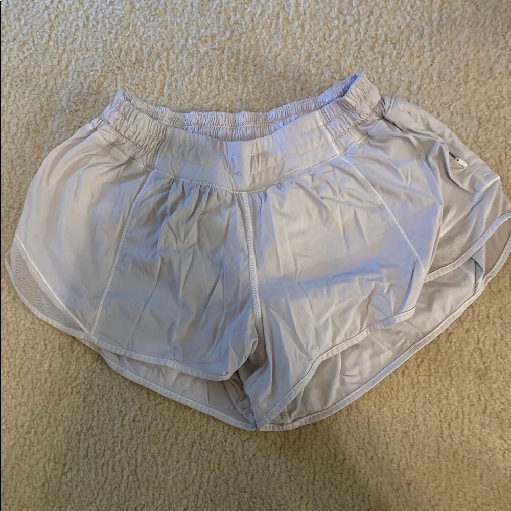 White/ gray lululemon 2 inch shorts